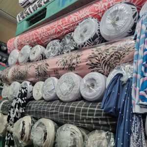 Lote de existencias de Jenny. Corea poliéster ITY spandex impresión poliéster tela textil muchas flores brillantes mejor calidad vestido mujeres - Product Image 2