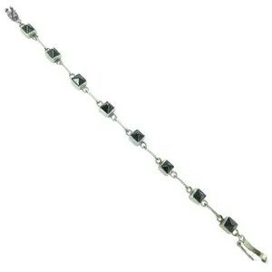 Pulsera Cuadrada de Esmeralda con Baño de Rodio en Oro de 14k para Mujer | # Opciones de Topacio y Diamante | # Pulseras y Brazaletes - Product Image 3