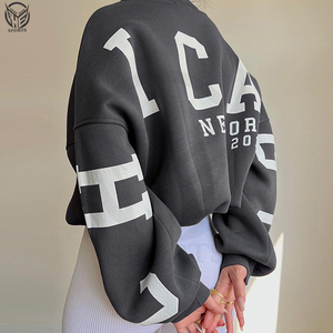 Ropa de moda, el mejor material, sudadera de gran tamaño de peso pesado, logotipo personalizado, ropa de calle para mujer, sudadera personalizada esencial - Product Image 5