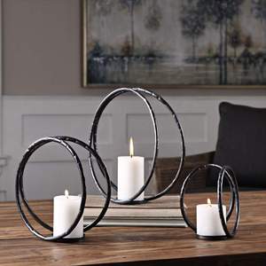Wholesale Home <b>Candle</b> Stand Decor Collection Metal Frame Set with 3 Shape Tea Light Votive <b>Holder</b> for Weddings - Product Image 1