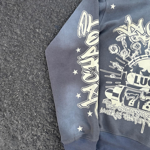 Fabricante de ropa de alta calidad 100% algodón 400 GSM Streetwear DTG impresión Vintage ácido lavado Sudadera con capucha para hombres - Product Image 3