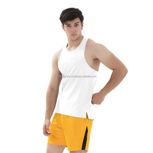 Custom Eco-Friendly Breathable Cotton Gym Tank Top for <b>Men</b> with Dropped Armholes and Athletic Fit for Fitness and Training - Product Image 2