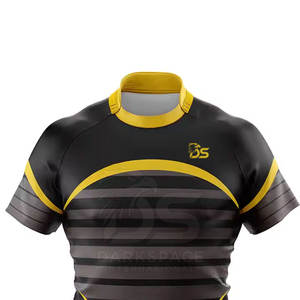 Diseña tu propio logotipo Camiseta de rugby de media manga Venta caliente Camiseta de rugby de hombre cómoda - Product Image 4