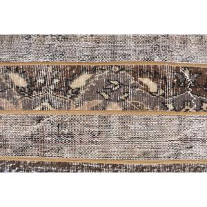 Vintage Small Rug 2.5x4.1 ft, <b>Brown</b> Beige Patchwork Rug <b>Wool</b> - Product Image 5