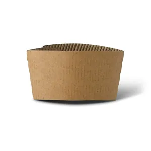 Round Cardboard Sleeves Fit 12/16/20Oz 500 Ml Coffee Mugs Anti-Scald Kraft Disposable <b>Paper</b> Cup - 1000 pcs/carton - Product Image 2