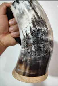 Jarra de Cuerno Rústica Hecha a Mano para Cerveza y Bebidas Frías, Estilo Guerrero Vikingo, Diseño Auténtico a Bajo Costo - Product Image 4