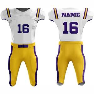 บริการ OEM ชุดอเมริกันฟุตบอลโพลีเอสเตอร์แบบซับลิเมชั่น รุ่นใหม่ล่าสุด ขนาดสั่งทำได้ ระบายอากาศ แห้งเร็ว สำหรับทุกเพศ - Product Image 1