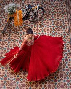 Nuevo diseñador tradicional bordado Anarkali vestido buena calidad bordado Georgette traje pesado Georgette (completamente cosido) - Product Image 5