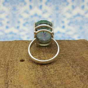 Anillo DE BODA bohemio de Plata de Ley 925, conjunto de puntas de topacio místico facetado, diseñador de diamantes, joyería de piedra Natural artesanal - Product Image 2