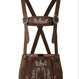 Shemax Trachten กางเกงขาสั้นผู้ชาย lederhosen สีเทา OEM แบบกำหนดเองใหม่บาวาเรีย Oktoberfest Lederhosen - Product Image 1