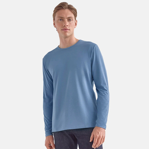 เสื้อยืดแขนยาวคุณภาพสูง 100% ผ้าฝ้าย พร้อมโลโก้สั่งทำ ระบายอากาศได้ดี เป็นมิตรกับสิ่งแวดล้อม สไตล์สตรีทแวร์สำหรับผู้ชาย รับผลิตแบบ OEM - Product Image 4