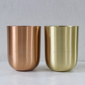 ภาชนะใส่เทียนเปล่าเคลือบเงามันวาวหรูหราฝาปิดฝาขวดโลหะทองเหลืองทองแดงสลักโลโก้ตามสั่งสำหรับทำเทียน - Product Image 6