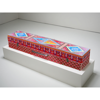 Boîte de rangement pour tapis de prière en bois artisanal, élégante, pliable, pour la maison, la mosquée, décoration islamique, organiseur de souvenirs avec couvercle