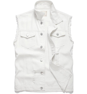 Chaleco de hombre Mejor diseño Venta al por mayor Hombres Jeans Ropa informal Chaleco de mezclilla para hombres Personalizado Nuevo estilo Alta calidad Cómodo OEM - Product Image 1