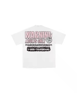 Camiseta de algodón con estampado gráfico y logotipo personalizado para hombre, camisetas cortas gruesas de felpa francesa desgastadas de gran tamaño con hombros caídos 300GSM DTG - Product Image 3