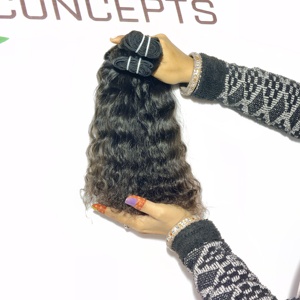Black Color <b>Curly</b> Vendor Virgin Black Woman 100% Indian Natural Wholesale Temple Bundles Human Hair <b>Extensions</b> - Product Image 2