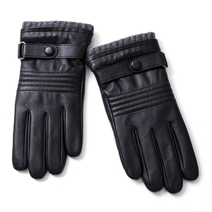 Guantes de Vestir de Cuero Genuino Ecológicos Personalizados de Nueva Llegada en Oferta, Guantes Negros de Invierno para Hombre, Duraderos, Deportivos y de Uso Diario - Product Image 1
