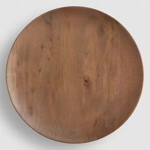 Juego de platos redondos de madera de acacia Natural de diseño elegante, bandejas de madera ligeras para servir, platos, aperitivos de glowin fashion - Product Image 5