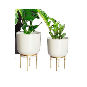 Macetas de Metal con recubrimiento en polvo blanco de alta calidad de lujo, decoración de jardín, macetas para el hogar - Product Image 1