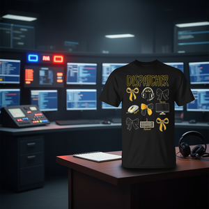 T-shirt Coquette Bow 911 Dispatcher, T-shirt promozionale con bandiera statunitense per la polizia - Product Image 3