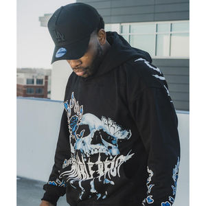 Thermal Premium de alta calidad de gran tamaño Dtf impreso sudaderas con capucha sin cordón hombres Unisex personalizado serigrafía jerseys Sudadera con capucha - Product Image 2