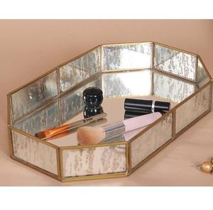 Wholesale Manufacturer Metal and <b>Glass</b> Mirror <b>Tray</b> Designer Handmade Mirror <b>Trays</b> Rectangular Shape Brass <b>Glass</b> <b>Trays</b> - Product Image 3
