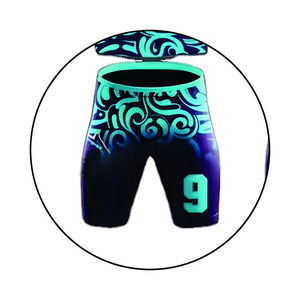 Ensemble maillot et short sans manches de compression 7V7 Vêtements de football américain respirants de grande taille avec motif imprimé par transfert de chaleur - Product Image 4
