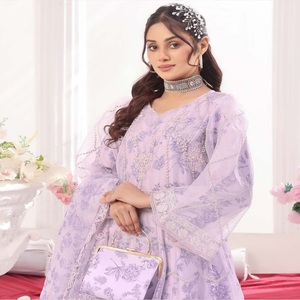 Vestidos Eid Vestidos de fiesta pesados para mujeres con organza bordada Trajes Punjabi de tres piezas de Motis Fashion Vol ZARLISH - Product Image 5
