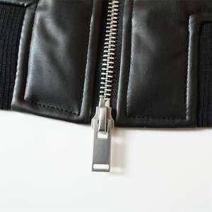 Veste en cuir de vache de haute qualité pour homme, élégante, lisse, imperméable, respirante, couleur unie, double fermeture éclair, col montant - Product Image 3