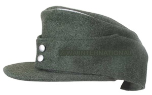 Gorra Bergmutze Alemana de la Segunda Guerra Mundial con Insignia en Lana Gris, Kepi Alemán - Product Image 3