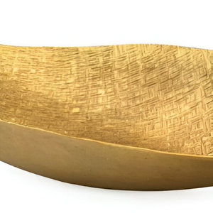 Plato decorativo de Metal en forma de barco con textura curva para fiesta restaurante hogar - Product Image 2