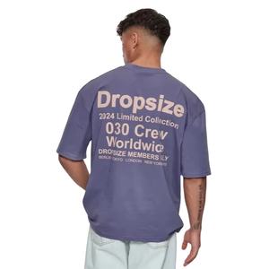 T-shirts pour hommes en coton 100% surdimensionnés rétro de haute qualité avec logo personnalisé imprimé, coupe ample, style streetwear, designs personnalisés, t-shirt à grammage élevé - Product Image 1