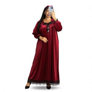 Robe de nuit longue en velours de luxe pour femme, élégante, pour mariée, taille élastique, chaude, douce, pour l'hiver, vêtement de nuit et de maison - Product Image 1
