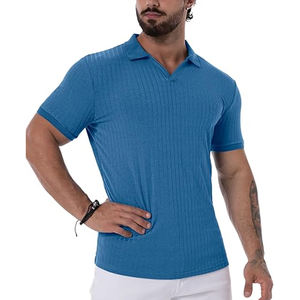 Hombres elegantes para camisa Tejido de punto Secado rápido Precio de alta calidad para ropa de calle informal Mezcla de algodón y poliéster de moda - Product Image 3