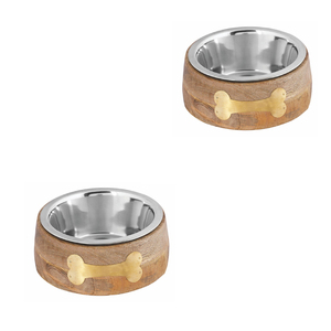 Assiettes de dîner en bois massif naturel de qualité supérieure Design de style campagnard Bols pour animaux de compagnie écologiques Mangeoires Vendeur d'exportation - Product Image 3
