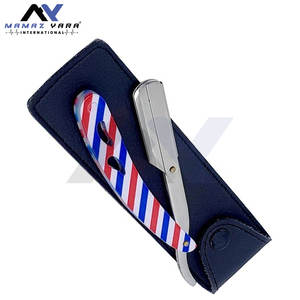 Rasoirs de barbier OEM de marque avec logo personnalisé, motif USA, meilleur fabricant, avec pochette en cuir - Product Image 3