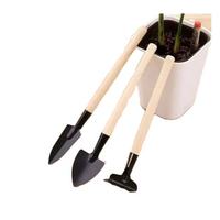 Ensemble d'outils de jardinage miniatures DIY orange avec manche en bois, design léger en métal pour le jardinage en plein air, le creusement et les accessoires de jardin