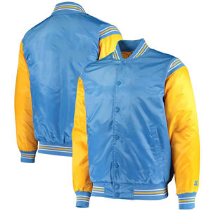 Veste universitaire personnalisée de qualité supérieure pour hommes col montant Super veste en satin de soie style High Street pour l'hiver - Product Image 4