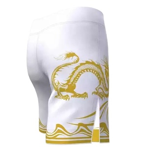 Shorts de boxe MMA Muay Thai pour hommes personnalisables de qualité supérieure, en spandex/polyester, respirants, légers, à séchage rapide, coupe ajustée - Product Image 2
