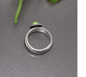 Gaspeite <b>Spinner</b> <b>Ring</b> for Women Handmade in 925 Sterling Silver Natural Green Gemstone <b>Ring</b> Unique Artisan Engagement <b>Ring</b> - Product Image 4