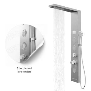 Lustro-1 pannello doccia cromato colonna 4-funzione Set da bagno con Display temperatura e luce - Product Image 5