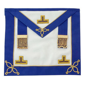 Mandil Masónico Personalizado, Mandiles Masónicos del Reino Unido, Collar con Bordado Masónico, Bordado con Hilo Dorado, Mandiles de Maestro - Product Image 6