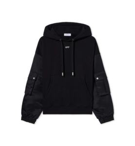 OMMiZ Hybrid Stamp Sudadera con capucha de nailon Logotipo bordado Estilo de cremallera 2 bolsillos de moda Mangas Patrón sólido New Look Good Hoodies - Product Image 1