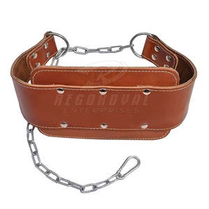 Cinturón de inmersión con logotipo personalizado con cadena de acero duradera y cinturón de inmersión acolchado grueso para entrenamiento con pesas en el gimnasio - Product Image 1