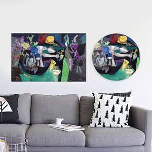 Cuadro en lienzo impreso de Picasso 'Pesca nocturna en Antibes', arte en vidrio templado - Product Image 1