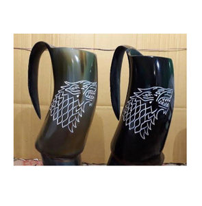 Tasse en corne de buffle Tasse à boire Viking à la main Tasse à bière personnalisée naturelle de qualité supérieure Logo personnalisé Viking - Product Image 1