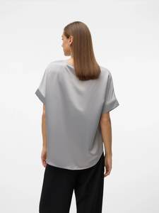 Nouveau respirant Polyester femme t-shirts de haute qualité couleur unie O cou lâche manches amples femmes t-shirts - Product Image 2