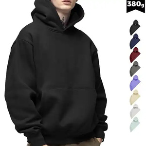 Sudaderas con Capucha de Forro Polar de 400 g/m², 100 % Algodón, Azules, Estilo Urbano, Unisex, Talla Grande, Lisas, Gruesas, de Alta Calidad, Servicio OEM - Product Image 3
