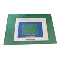 Tapis de découpe PLOMA à trois couches, format A4/A3, en PVC double face, épaisseur 3 mm, vert/bleu, auto-réparant, certifié REACH CA65, 1 pièce
