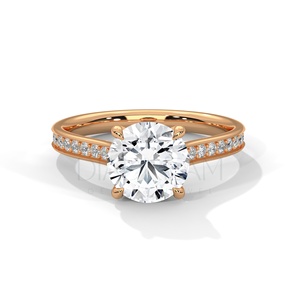 Vente chaude Mode Exquis De Luxe Fine Jewelry 2Ct Round Cut Diamond VVS1 Leb Cultivé avec 14k Gold Diamond Ring - Product Image 3